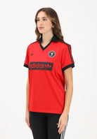 ADIDAS ORIGINALS Polo grafica ispirata al calcio rossa da donna JY3543  ADIDAS ORIGINALS 