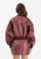 ADIDAS ORIGINALS Giubbotto Pleather bordeaux da donna KD8792 . ADIDAS ORIGINALS 