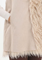 MEHRAN Pelliccia smanicata reversibile beige da donna 25290CRE CRE MEHRAN 