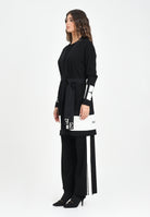 ELISABETTA FRANCHI Cardigan lungo nero da donna con bande lucide MK02S56E2 EF3 ELISABETTA FRANCHI 