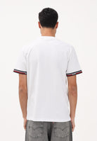 GCDS T-shirt a manica corta bianca per uomo e donna con bande logate C1MEQC036J101 100B GCDS 