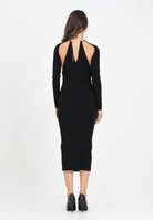 ELISABETTA FRANCHI Abito midi nero da donna con snake gioiello<BR/> AM11S56E2 110 ELISABETTA FRANCHI 