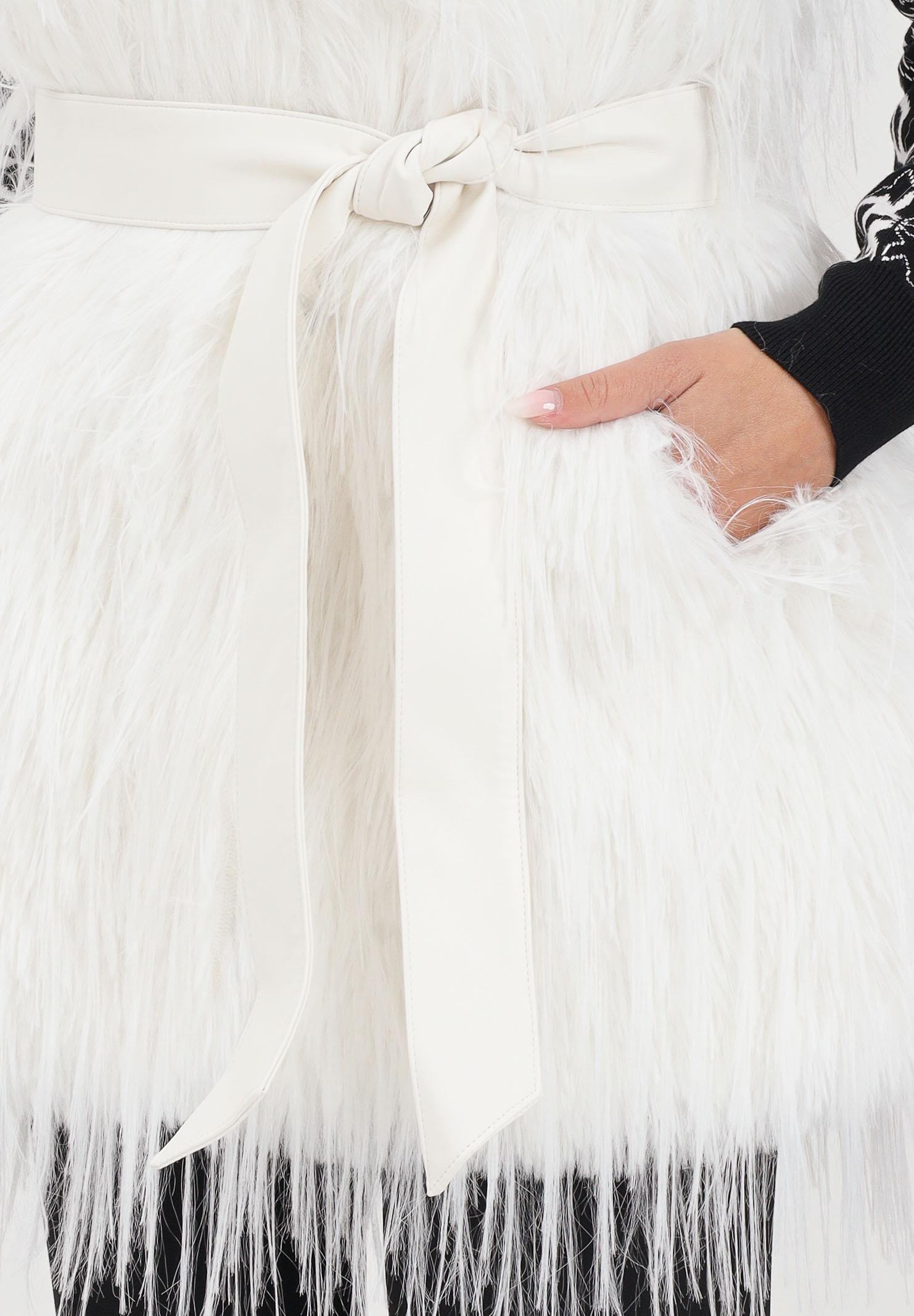 PINKO Pelliccia smanicata bianca da donna 106044A2ZO Z14 PINKO 