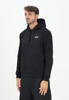 EA7 Felpa con cappuccio nera da uomo caratterizzata da stampa logo 7M000570AF10377 MC001 EA7 
