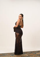 SANTAS Body RADIANCE marrone da donna con ricamo in pizzo floreale PV2615 MA SANTAS 