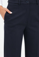 VICOLO Pantalone elegante blu da donna con sottili righe gessate verticali TF0264 FFBL VICOLO 