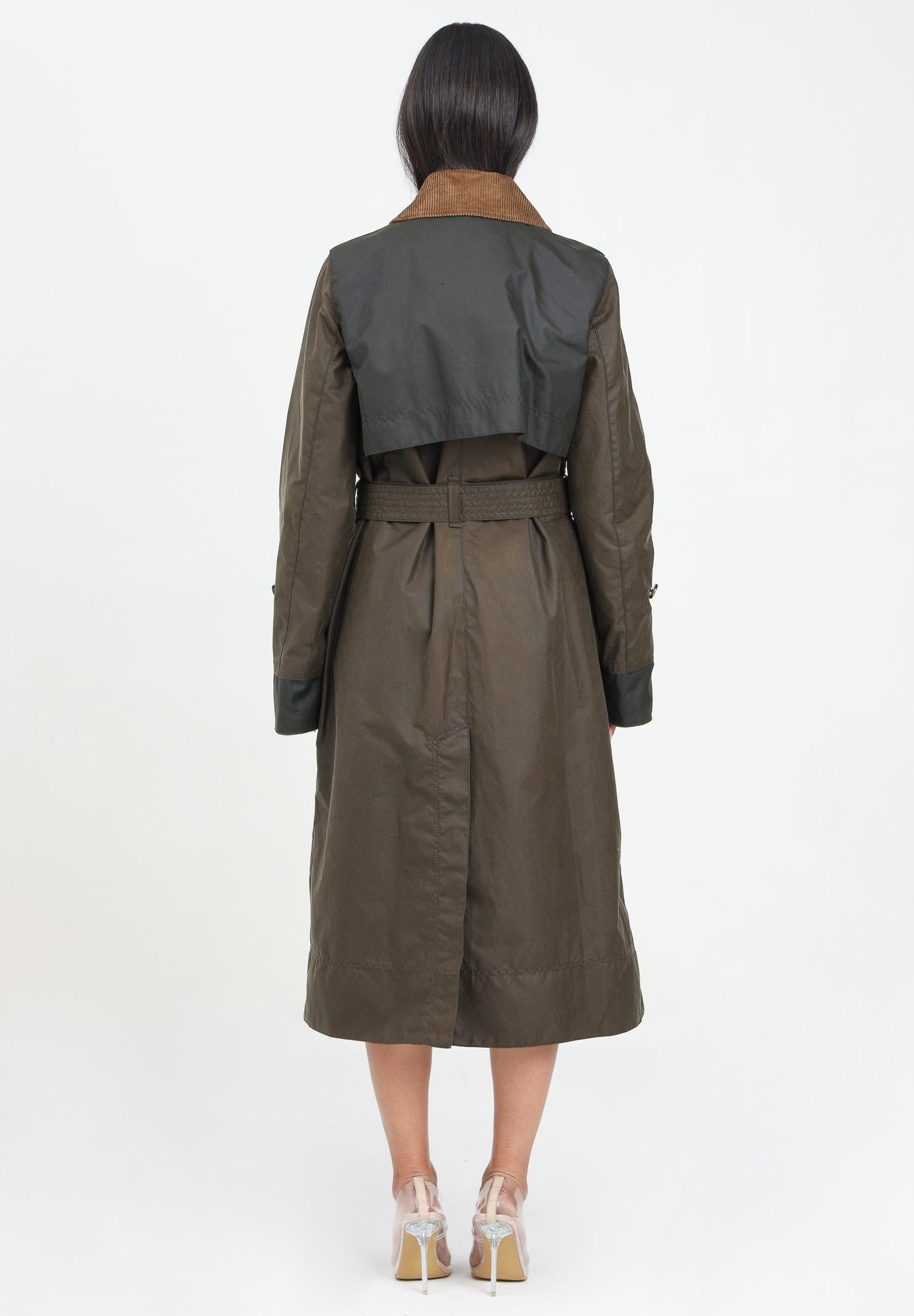 BARBOUR Trench cerato Brackley verde oliva da donna 242 - LWX1399 LWX SN91 BARBOUR 