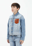 DSQUARED2 Giubbotto di jeans in denim chiaro per donna, ragazzi e bambini con logo DQ3240D0AF3 DQ01 DSQUARED2 