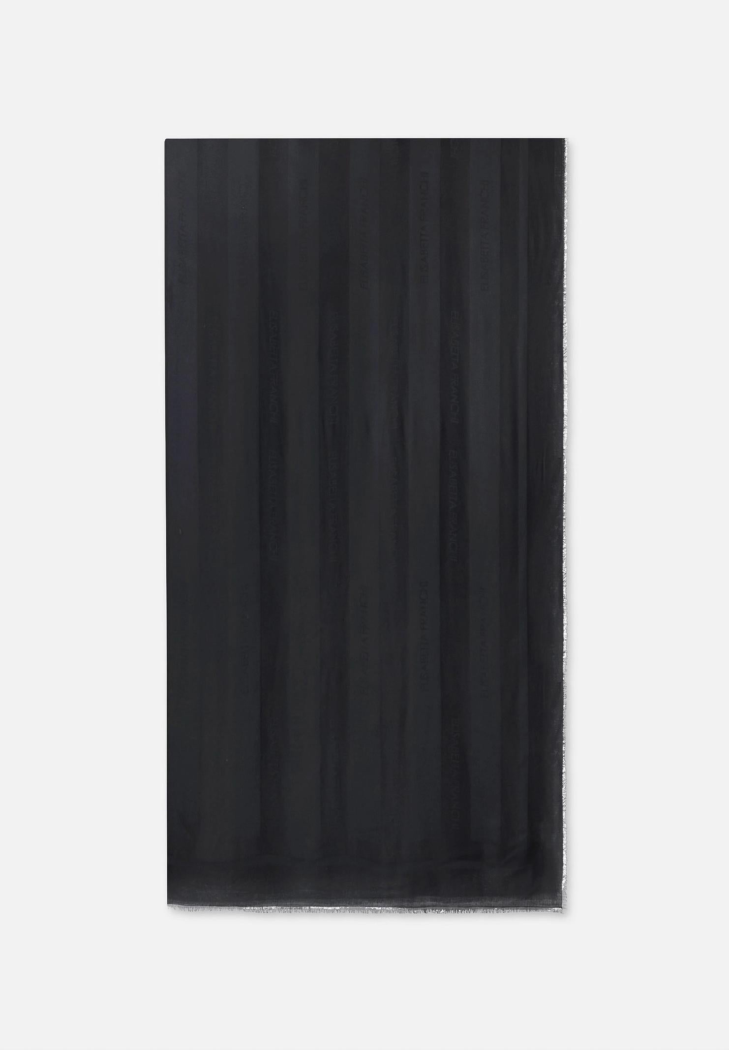 ELISABETTA FRANCHI Pashmina nera da donna con logo SC14F61E2 110 ELISABETTA FRANCHI 