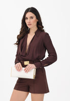 ELISABETTA FRANCHI Body a manica lunga cacao da donna CB00261E2 644 ELISABETTA FRANCHI 