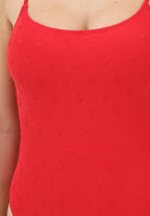 RALPH LAUREN Costume intero rosso da donna con logo all-over 21685304 RE RALPH LAUREN 