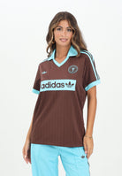 ADIDAS ORIGINALS Polo a manica corta Graphic Football-Inspired Jersey marrone da donna JY3542  ADIDAS ORIGINALS 