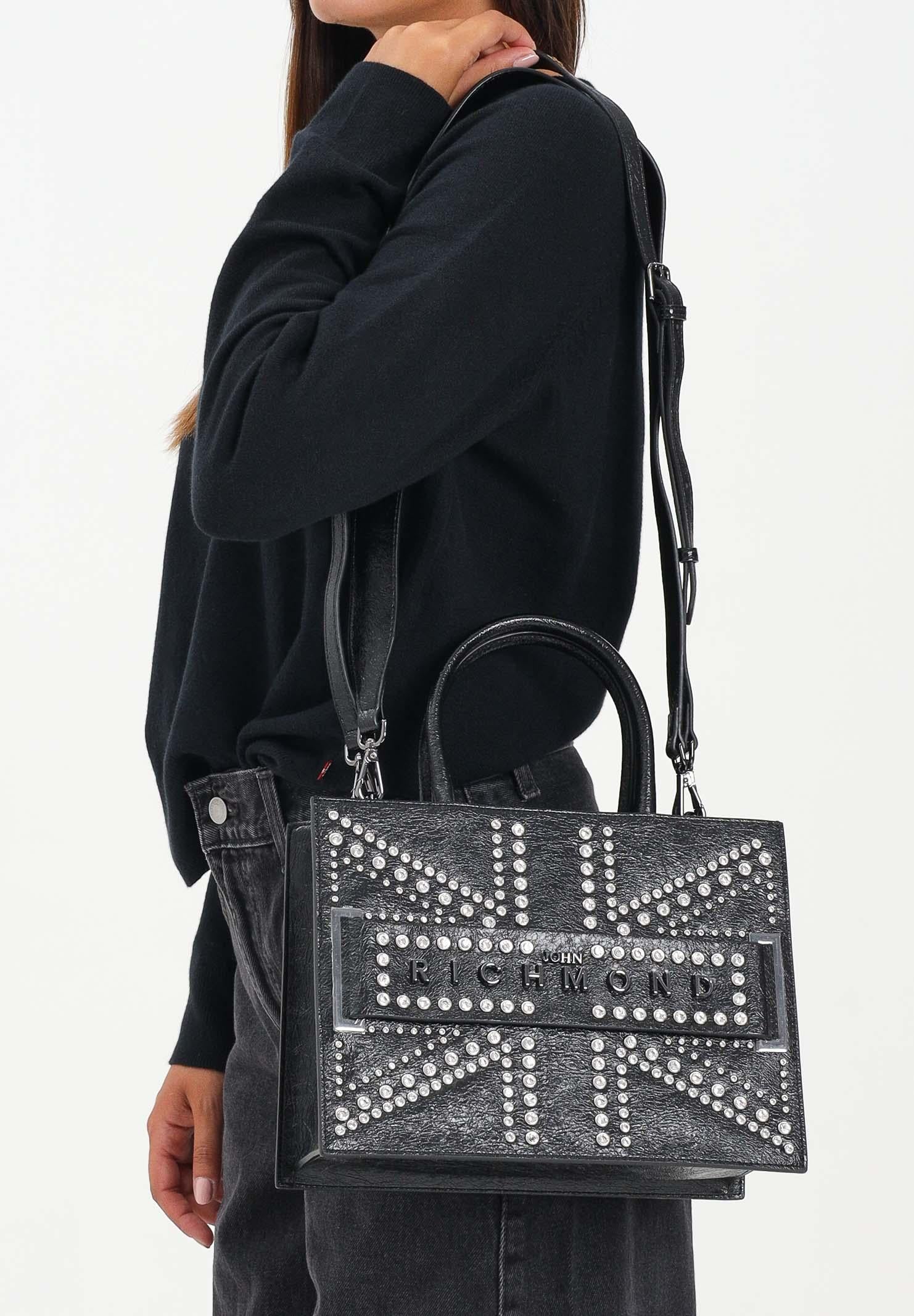 RICHMOND Shopper nera da donna con logo e borchie RWA25230BO BL RICHMOND 