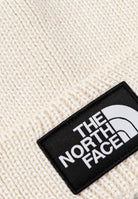THE NORTH FACE Berretto di lana panna per uomo e donna con pompon e riquadro con logo TNF NF0A8CHFQLI1  THE NORTH FACE 