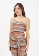 ME FUI Top multicolore da donna con lavorazione a zig-zag MF26-SW0406MC . ME FUI 