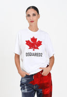 DSQUARED2 T-shirt a manica corta bianca per donna, ragazzi e bambini con logo DQ2982D00XM DQ100 DSQUARED2 