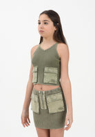 DIESEL Canotta verde militare per donna, ragazze e bambine con tasche J02652KYA0D K511 DIESEL 