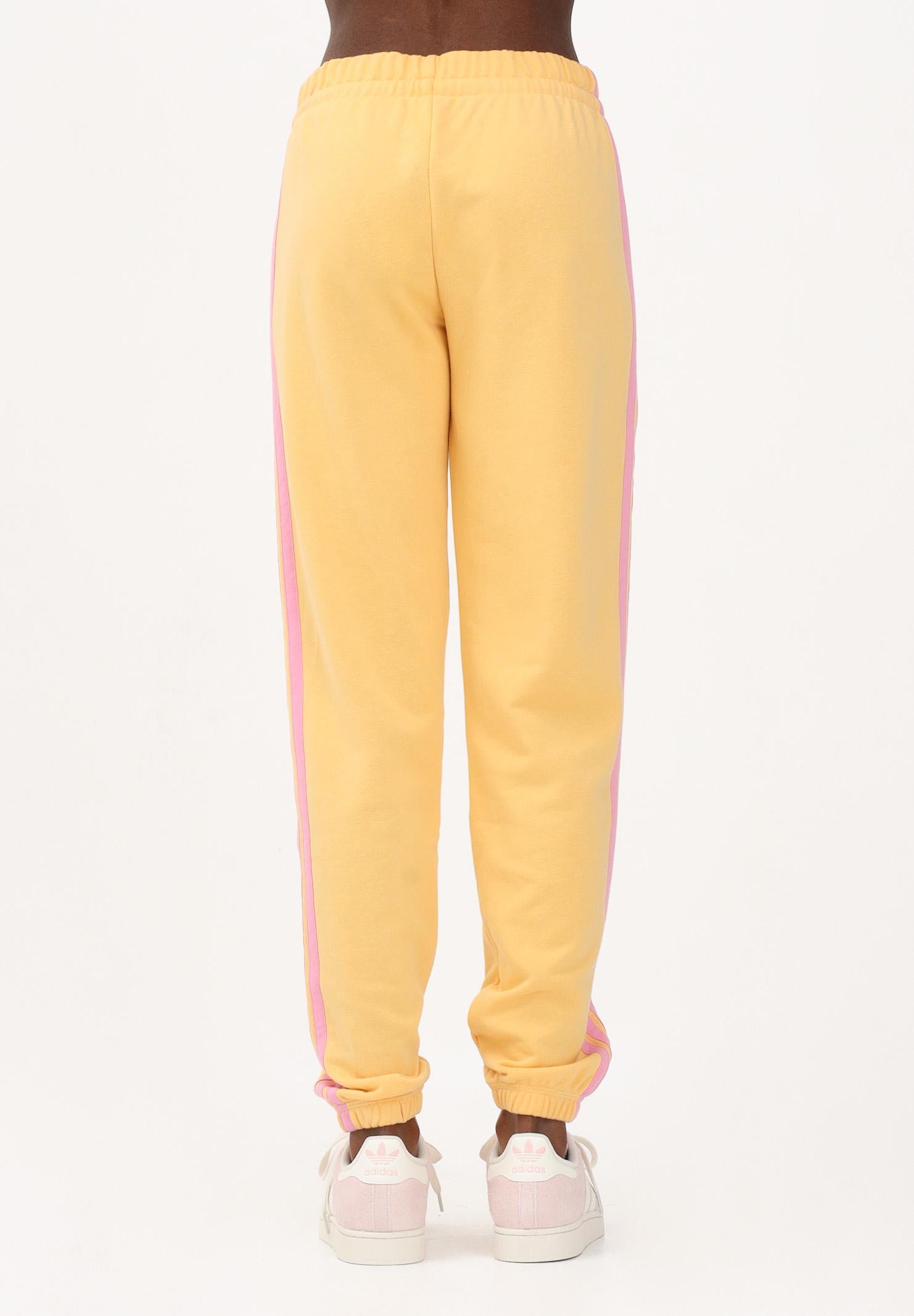 ADIDAS PERFORMANCE Pantalone sportivo ESSENTIALS 3-STRIPES FRENCH TERRY CUFFED arancione e rosa da donna KC5217 . ADIDAS PERFORMANCE 