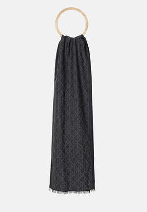 CALVIN KLEIN Pashmina grigia per uomo e donna con motivo monogram LV04D8064G UB1 CALVIN KLEIN 