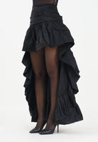 PINKO Gonna nera da donna realizzata in taffetà corta sul davanti e più lunga sul retro 105642Y3LE Z99 PINKO 