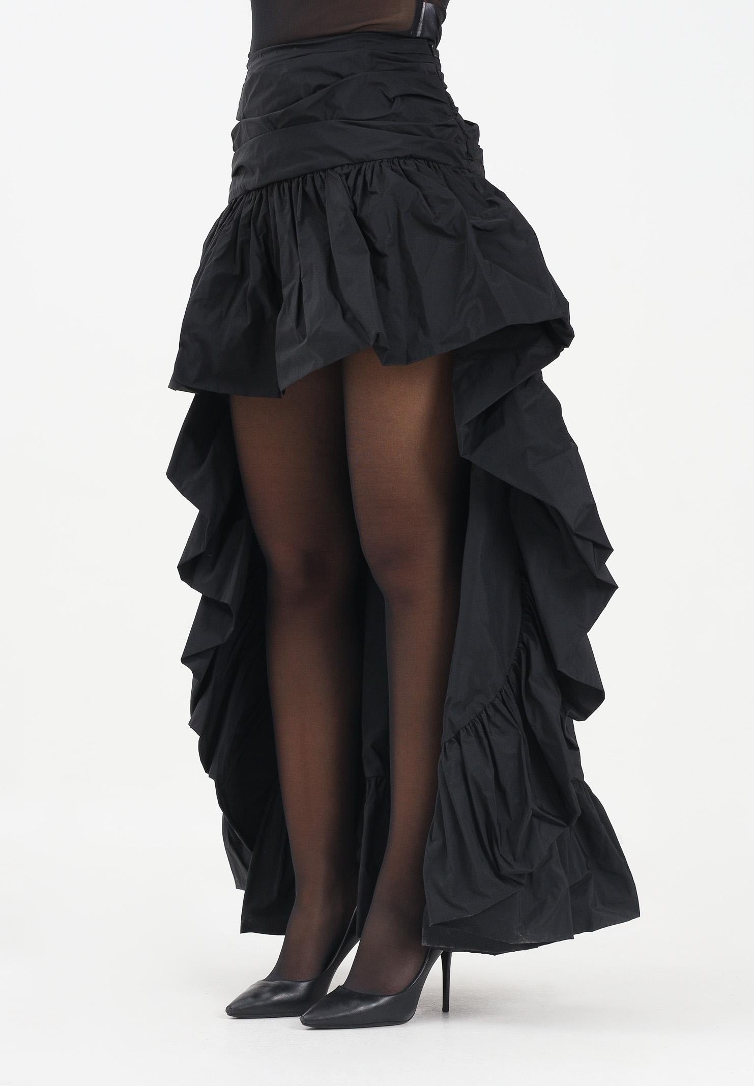 PINKO Gonna nera da donna realizzata in taffetà corta sul davanti e più lunga sul retro 105642Y3LE Z99 PINKO 