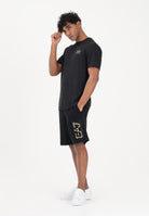 EA7 Shorts sportivo nero da uomo con stampa logo oro 7M001564AF17787 UC001 EA7 