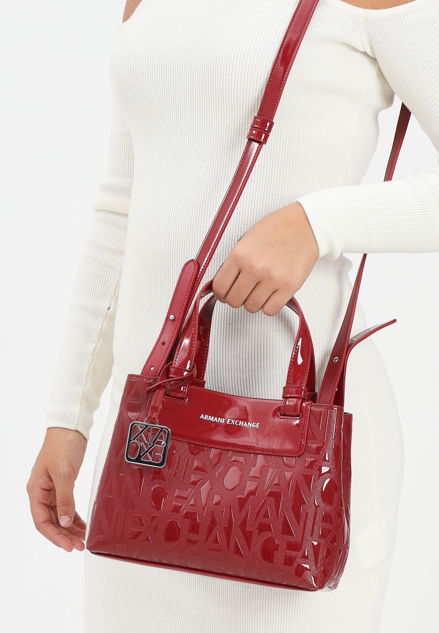 ARMANI EXCHANGE Borsa a mano rossa da donna con logo XW001576AF17290 U5081 ARMANI EXCHANGE 