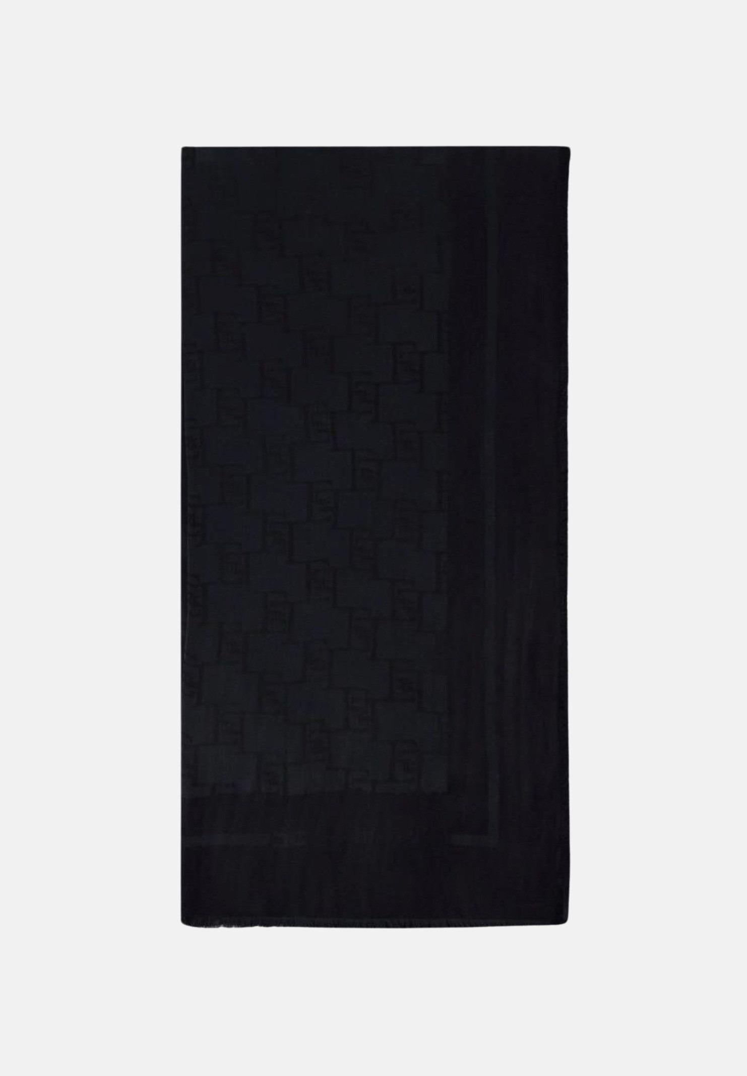 ELISABETTA FRANCHI Pashmina nera da donna con un elegante motivo jacquard del logo SC03F41E2 110 ELISABETTA FRANCHI 