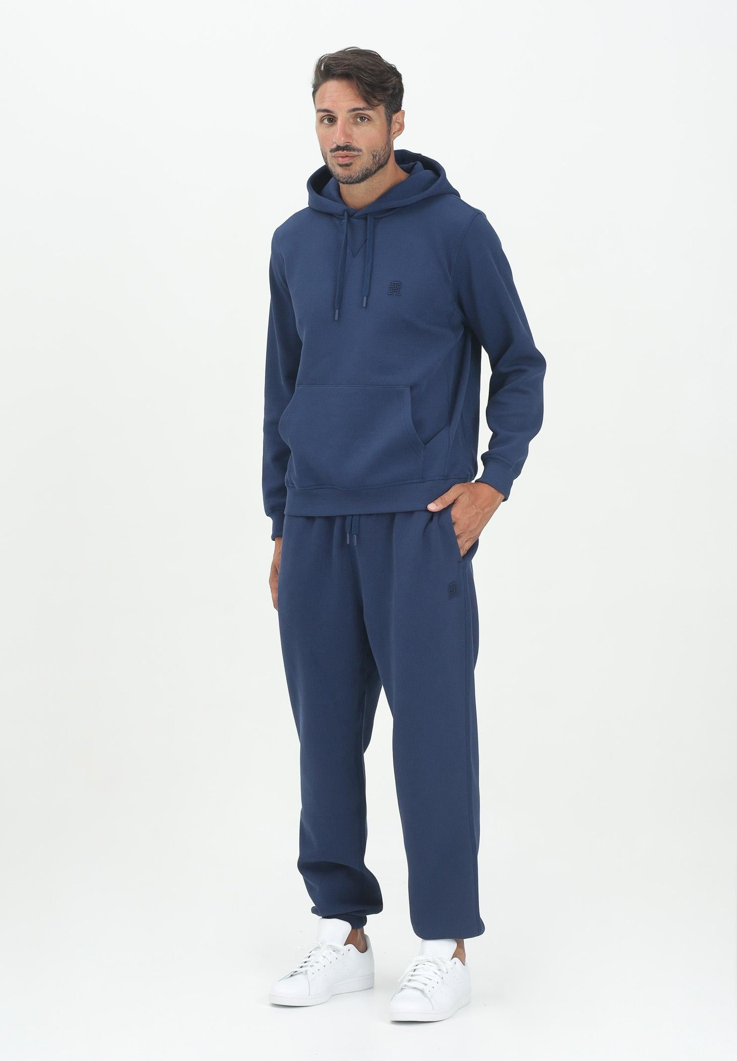 TOMMY HILFIGER Pantalone Sportivo Blu Uomo Ricamato TH