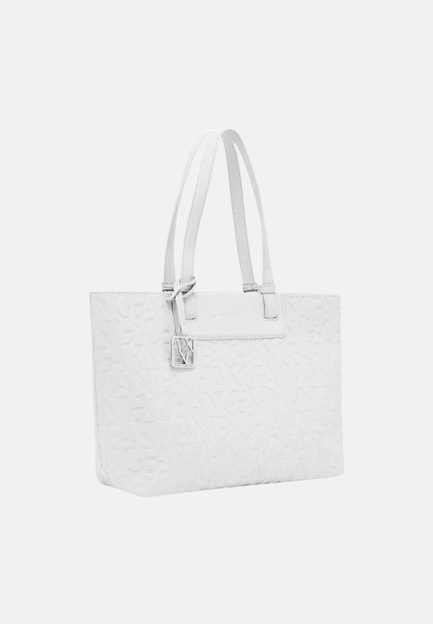 ARMANI EXCHANGE Shopper a spalla bianca da donna con logo XW001481AF15774 U0011 ARMANI EXCHANGE 