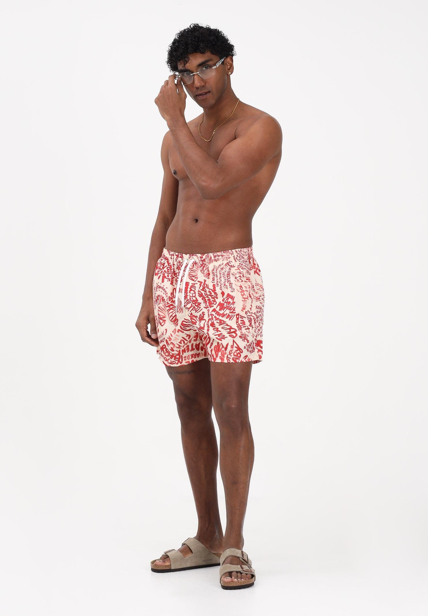 DSQUARED2 Shorts mare panna da uomo con stampa grafica all-over D7B626830 159 DSQUARED2 