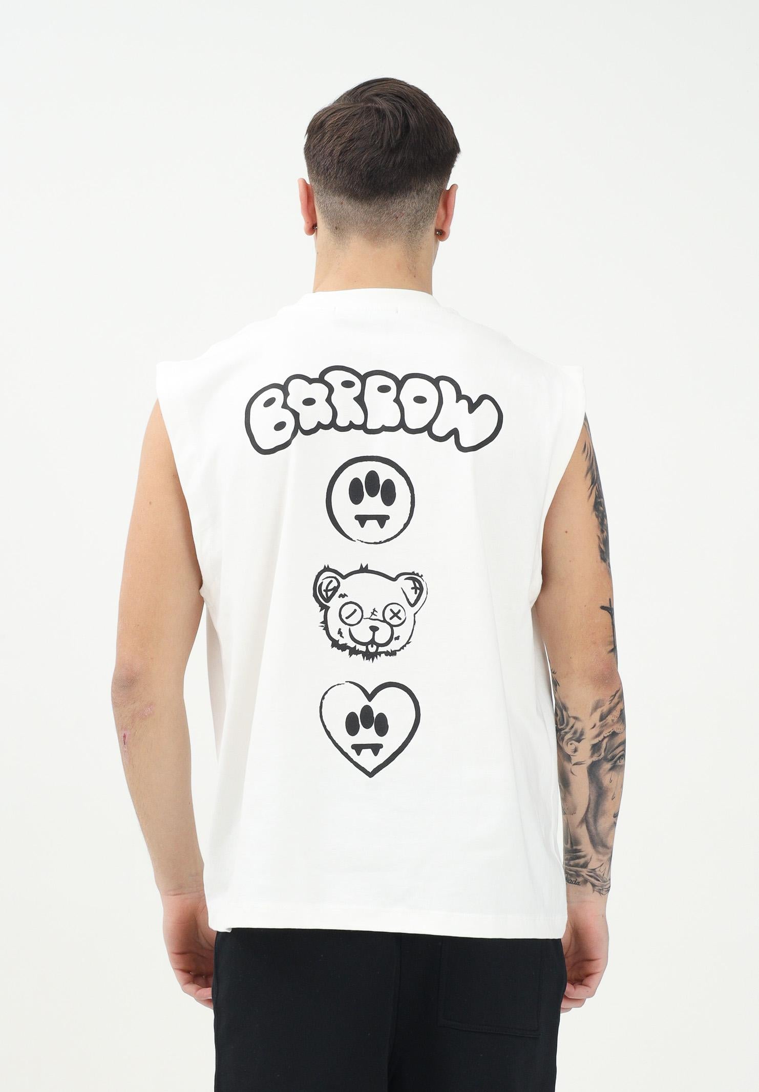 BARROW Canotta panna per uomo e donna con maxi stampa sul retro S5BWUATH160 002 BARROW 