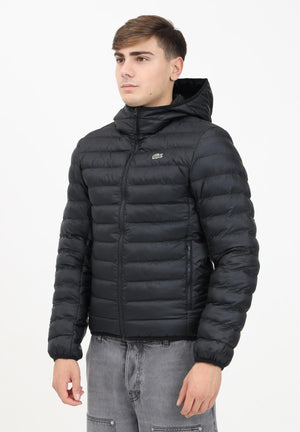 Piumino trapuntato nero da uomo con logo BH2909 031 LACOSTE 