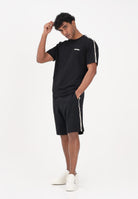 EA7 Shorts sportivo nero da uomo con bande logate laterali 7M001481AF12660 UC001 EA7 