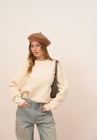 ADIDAS ORIGINALS Maglione girocollo Athletic Dept Knitted panna da donna KF2339 . ADIDAS ORIGINALS 