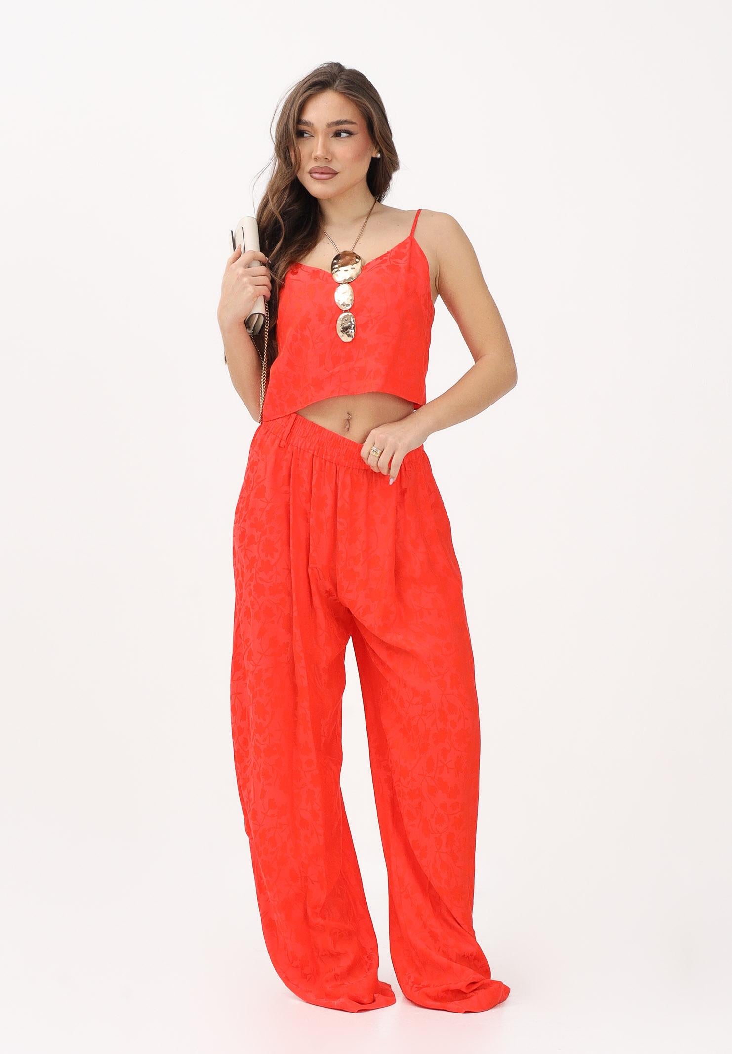 PINKO Top corto arancione da donna realizzato in tessuto jacquard 106869A3AN A99 PINKO 