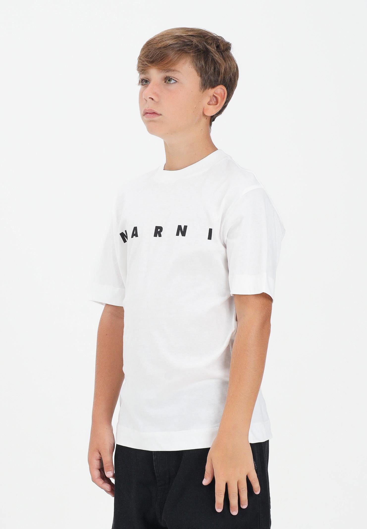 MARNI T-shirt a manica corta bianca per donna, ragazzi e bambini con logo istituzionale M002MVM00RF 0M114 MARNI 
