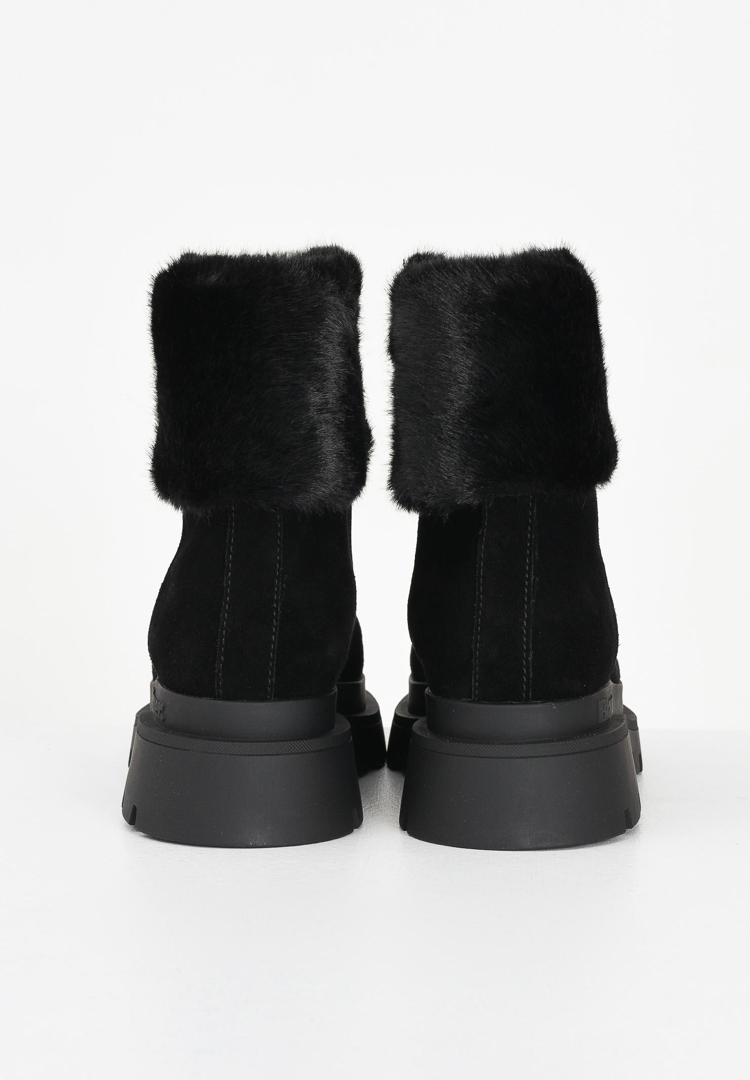 BLAUER Stiali neri da donna con pelliccia e logo F5KIMMEL10SUE BLK BLAUER 