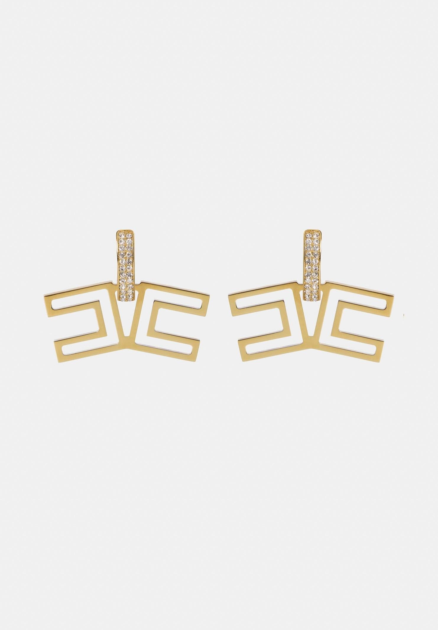 ELISABETTA FRANCHI Orecchini oro da donna con pavé di strass<BR/> OR31A61E2 U95 ELISABETTA FRANCHI 