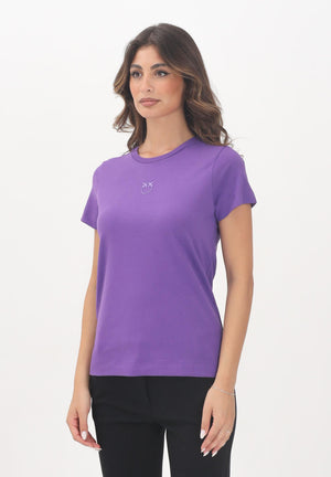 PINKO T-shirt a manica corta viola da donna con logo 100355A2RD W79 PINKO 