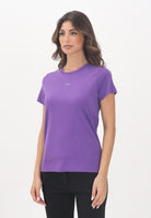 PINKO T-shirt a manica corta viola da donna con logo 100355A2RD W79 PINKO 