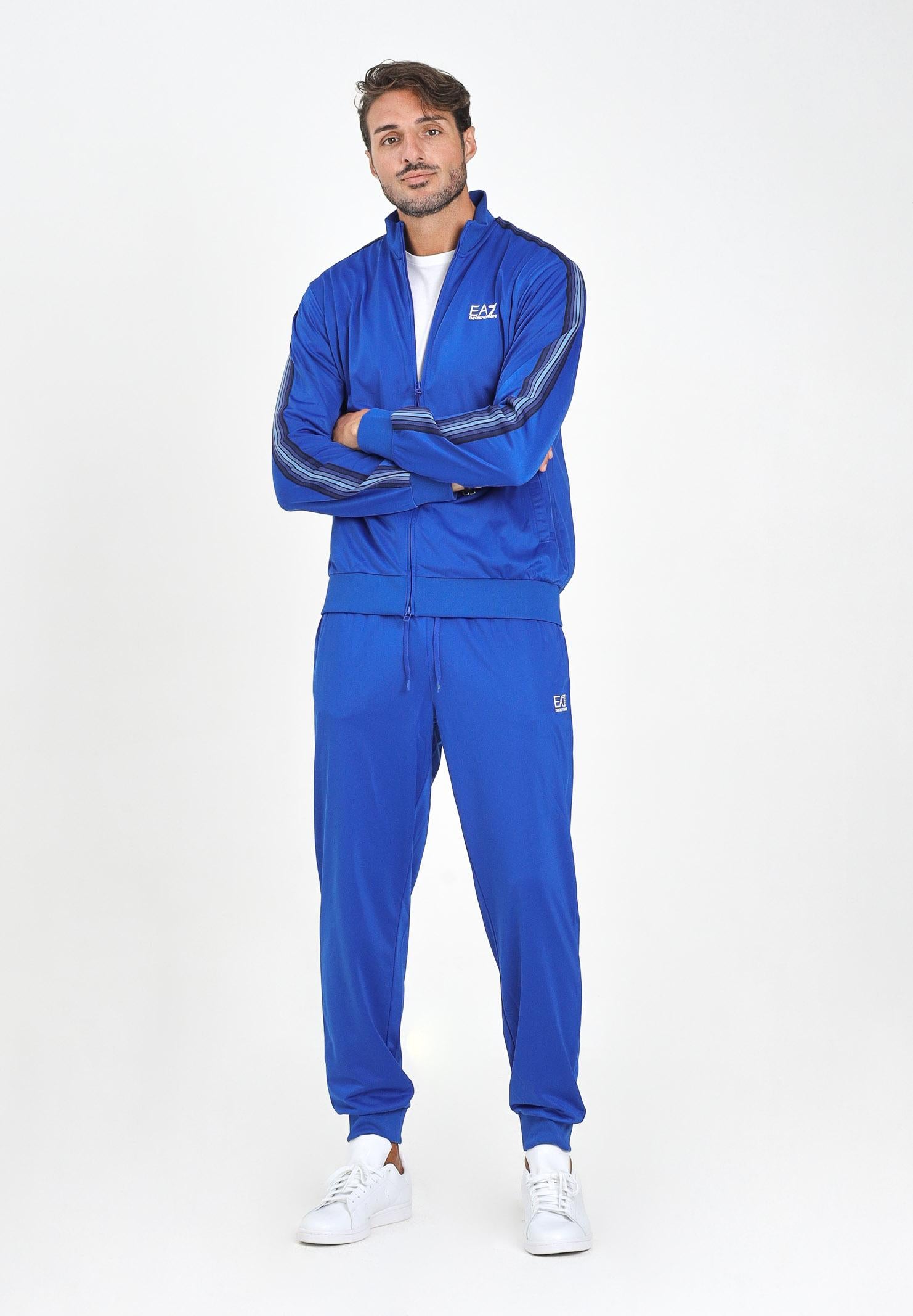 EA7 Tuta blu elettrico da uomo con logo 7M000970AF12449 UB087 EA7 