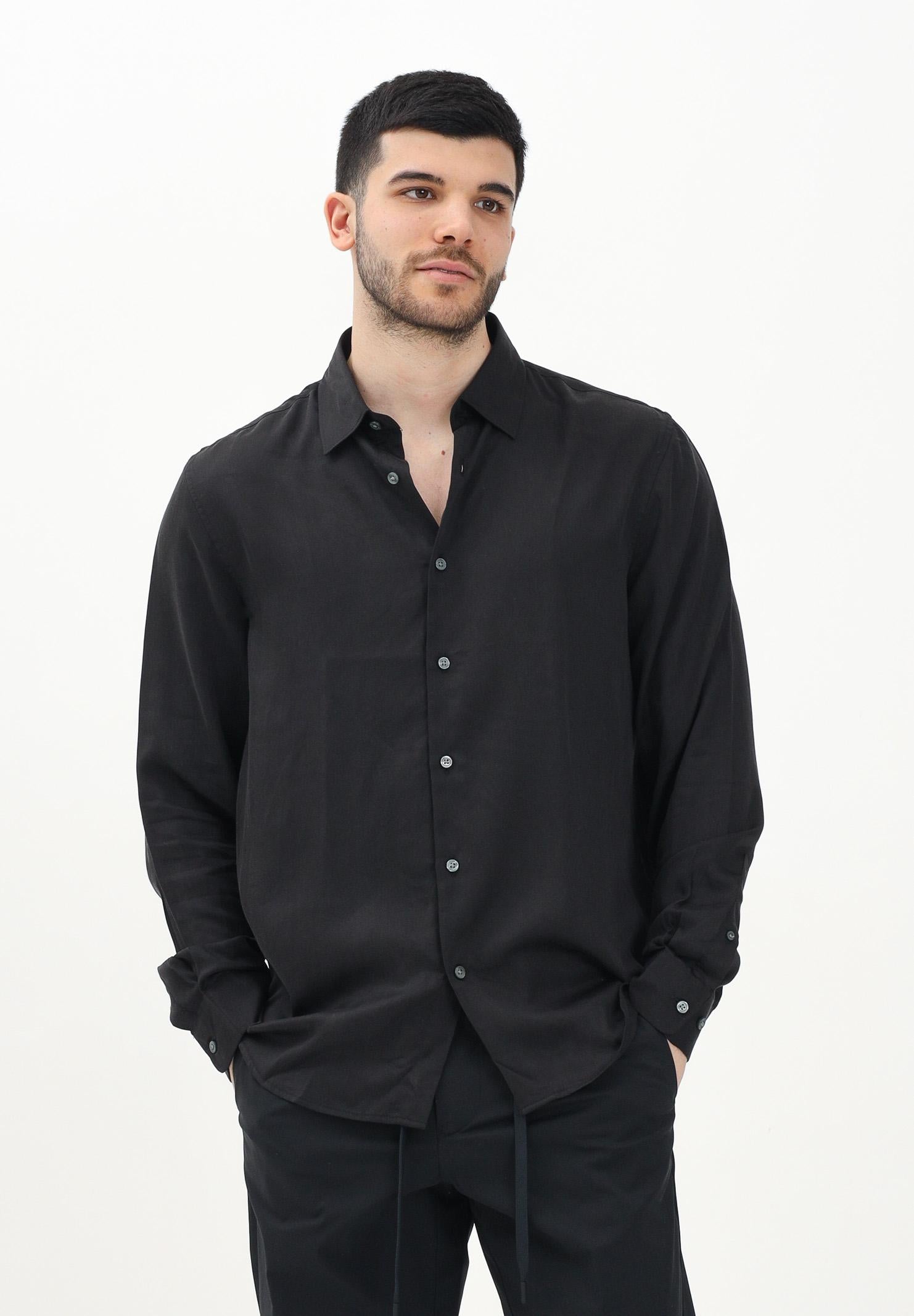 SELECTED HOMME Camicia a manica lunga nera da uomo 16095736 Black SELECTED HOMME 