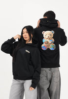 BARROW Felpa con cappuccio nera per uomo e donna caratterizzata da stampa sul retro S6BWUAHS075 110 BARROW 