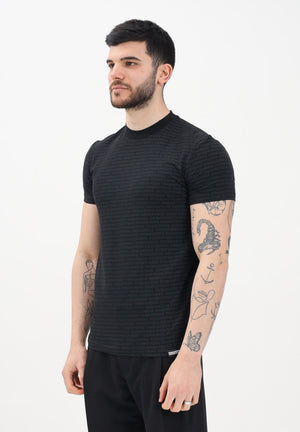 DSQUARED2 T-shirt a manica corta nera da uomo con micro-logo all-over D9H135510T 001 DSQUARED2 