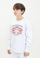 DSQUARED2 Felpa girocollo bianca per donna, ragazzi e bambini con grafica Cowboy Pizza DQ2977D0094 DQ100 DSQUARED2 