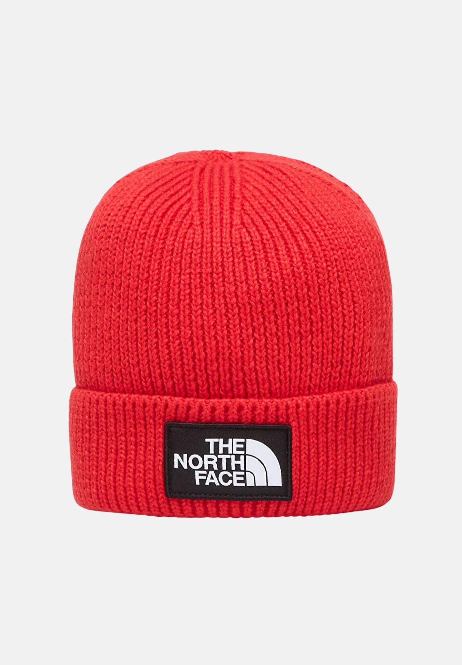 THE NORTH FACE Berretto rosso per uomo e donna con risvolto e logo box TNF NF0A8CHE6821  THE NORTH FACE 