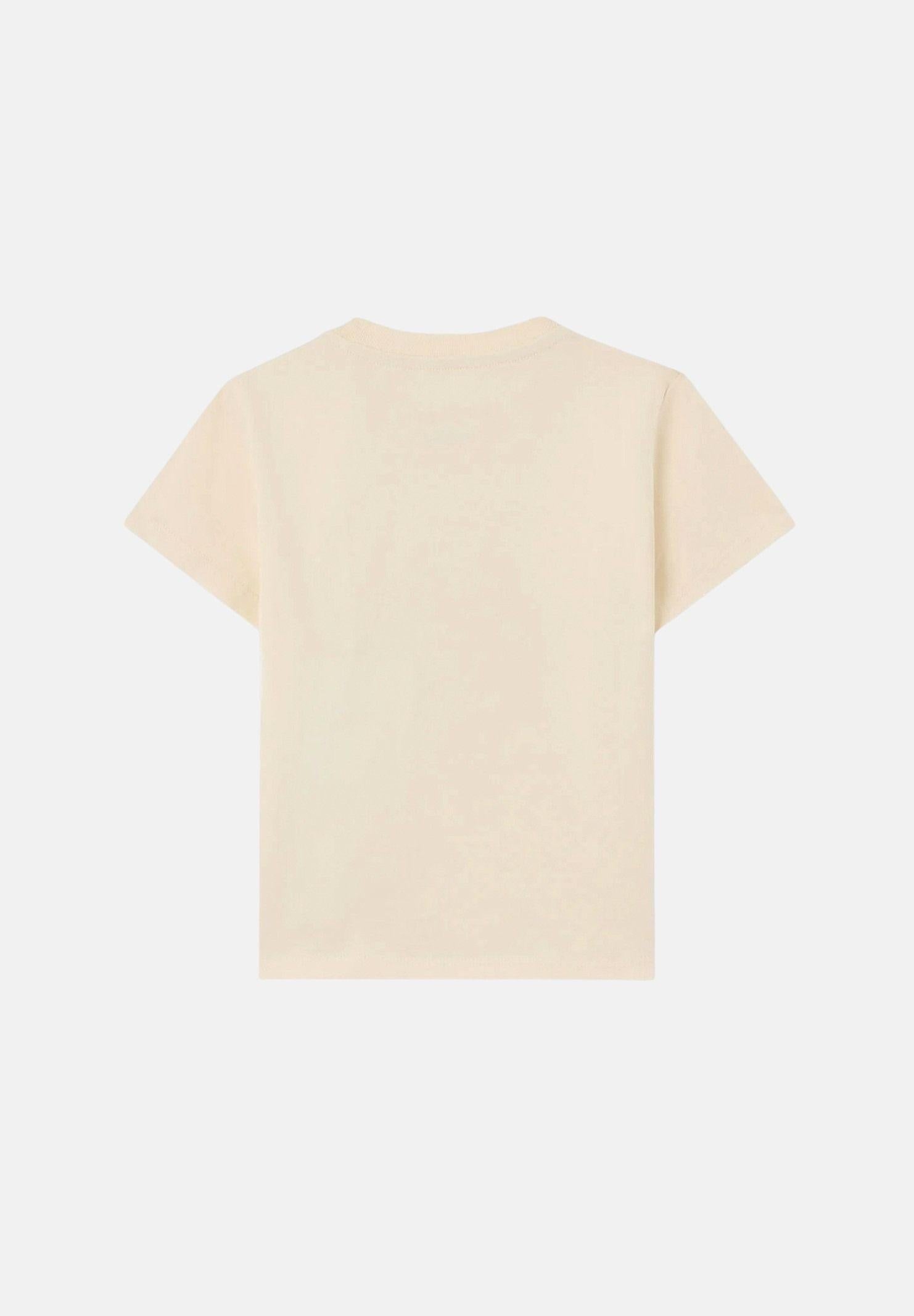 PALM ANGELS T-shirt a manica corta beige da neonato con stampa<BR/> PGXB001S26JER001 002 PALM ANGELS 