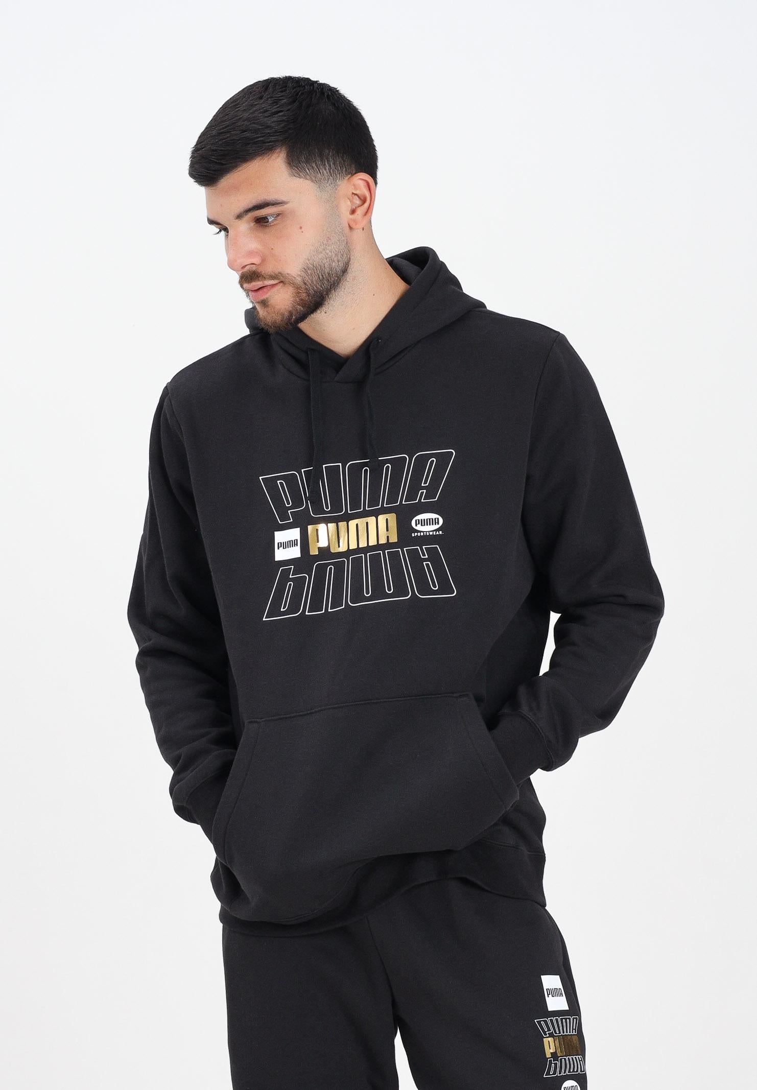 PUMA Felpa con cappuccio Essentials Logo Lab nera da uomo 688190 01 PUMA 