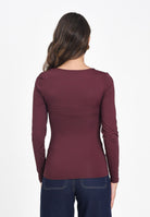 ONLY T-shirt a manica lunga bordeaux da donna 15302647 Winetasting ONLY 
